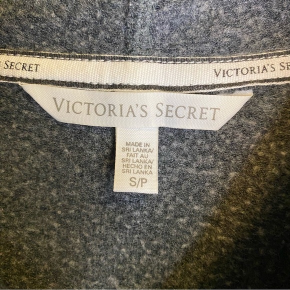 Victoria's Secret Angel Grey Sweatshirt Fleece Zipper Hoodie Women's Size Small - Picture 3 of 15